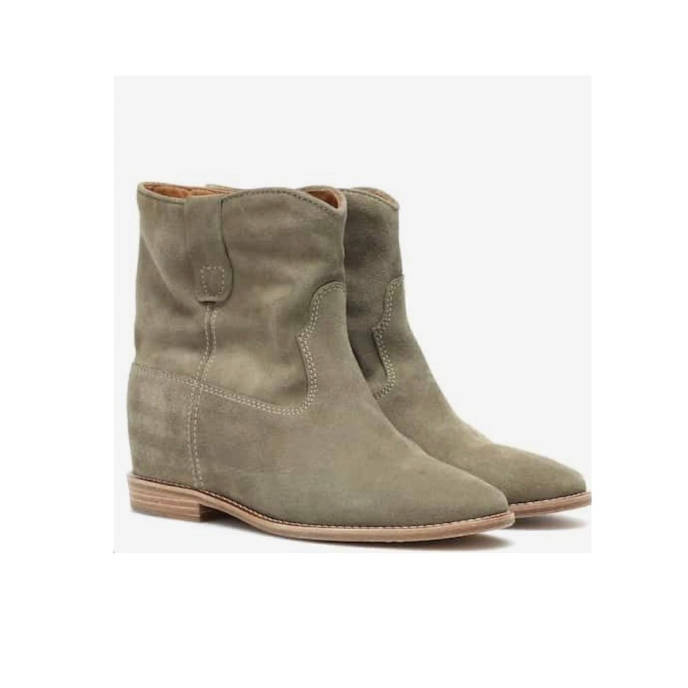 Isabel Marant Taupe/Olive Green Crisi‎ Boots Country Western Cowgirl Size 6